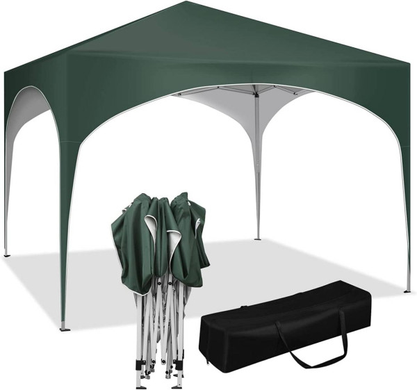 Pavillon Pop-Up wasserdicht, Sonnenschutz aus Oxford Metallrahmen 3x3m grün