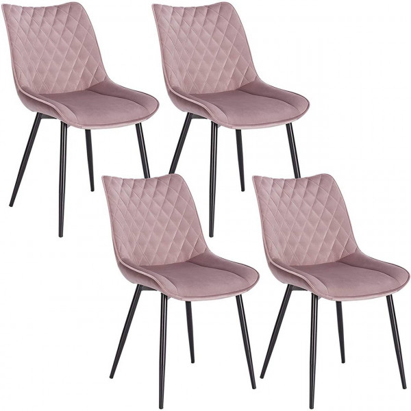 Dining Chairs Set of 4 pcs Kitchen Counter Chairs Lounge Leisure Living Room Velvet Reception Chairs