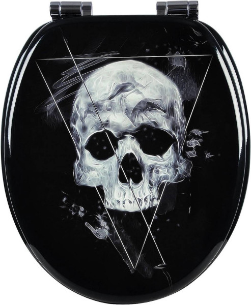 Toilettensitz MDF mit Absenkautomatik Skull Black