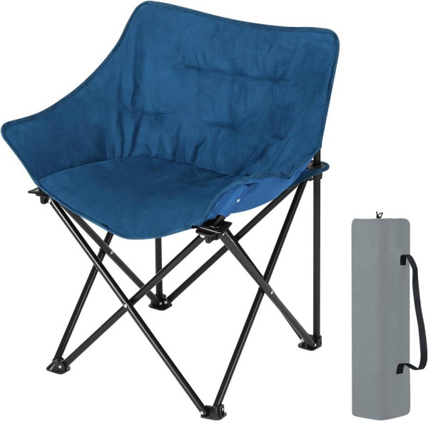 WOLTU Folding Camping Chair Padded Fishing Chair Made of Faux Suede Oxford Fabric