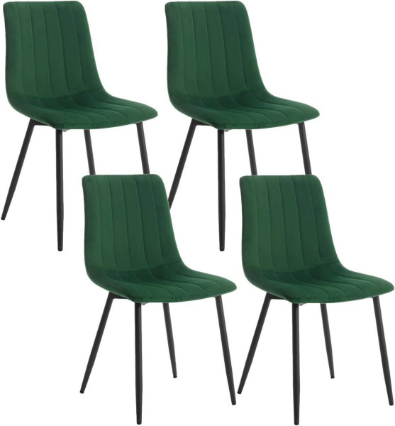 Klihome Esszimmerstühle 4er Set, Design Stuhl, Metallbeinen, Sitzfläche aus Samt