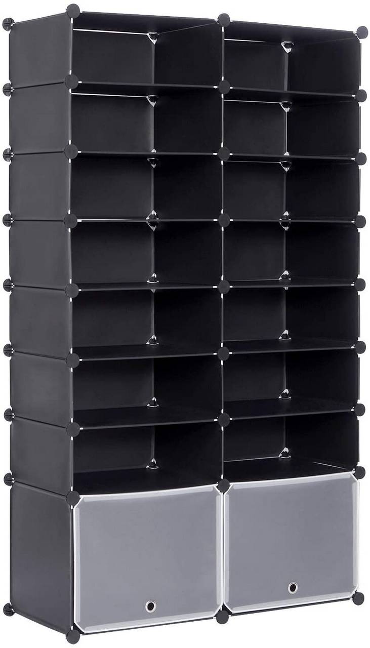 Placard à Chaussures - DIY Meuble Rangement Grande Capacité de 12 Cubes -  Noir