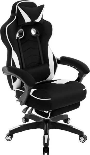 Gaming Stuhl Gaming Stuhl, Bürostuhl ergonomisch, mit Gelenkarmlehnen, Samt, weiß