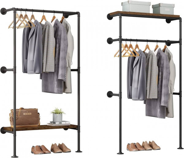 industrielle Kleiderstange Wand,Garderobe für begehbaren Kleiderschrank