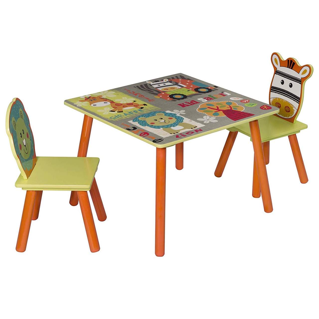 KidKraft Kindertisch mit 2 Stühlen Kindermöbel Kindersitzgruppe Massivholz 26166 