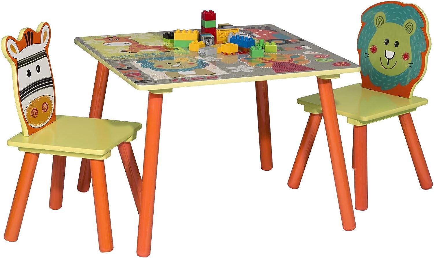 Tavolo e Sedie per Bambini Gioco Tavolino con 2 Sgabelli Set