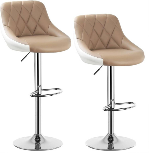 WOLTU bar stool seat made of imitation leather, frame made of chrome-plated steel, 2 colors