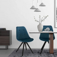 2 pieces dining chair, velvet seat, kitchen chair, wooden frame