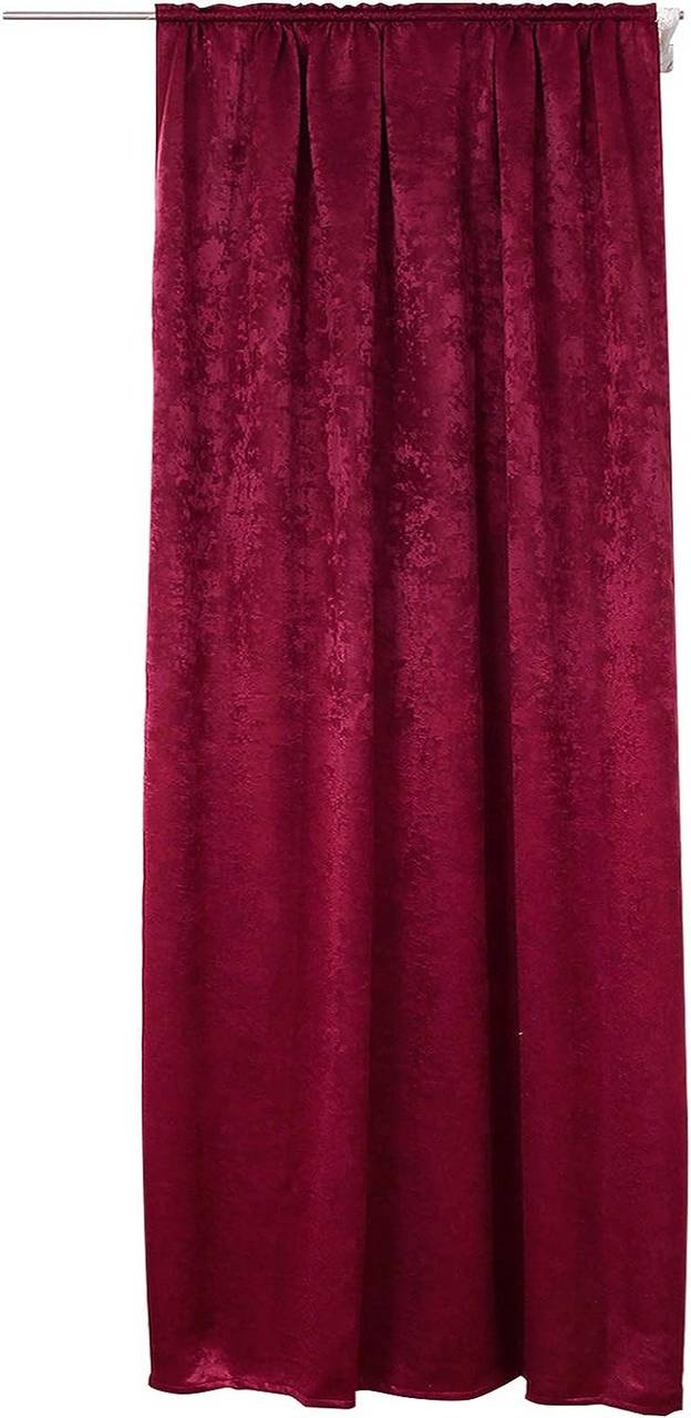 Curtain with ruffles in damask look, opaque