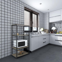 Küchenregal Standregal Bäcker Regal aus Holz und Stahl, mit 4 Ablagen, RGB9365dc