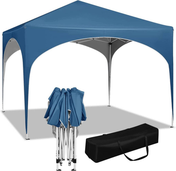 Pavillon Pop-Up wasserdicht, Sonnenschutz aus Oxford Metallrahmen 3x3m blau