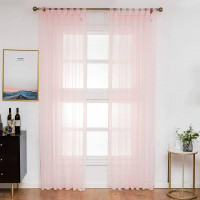 Curtains transparent with loops curtain voile tulle living room