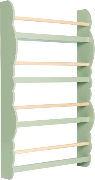 Kinder Bücherregal Wandregal aus Kiefernholz E1 MDF mit 4 Ablagen grün