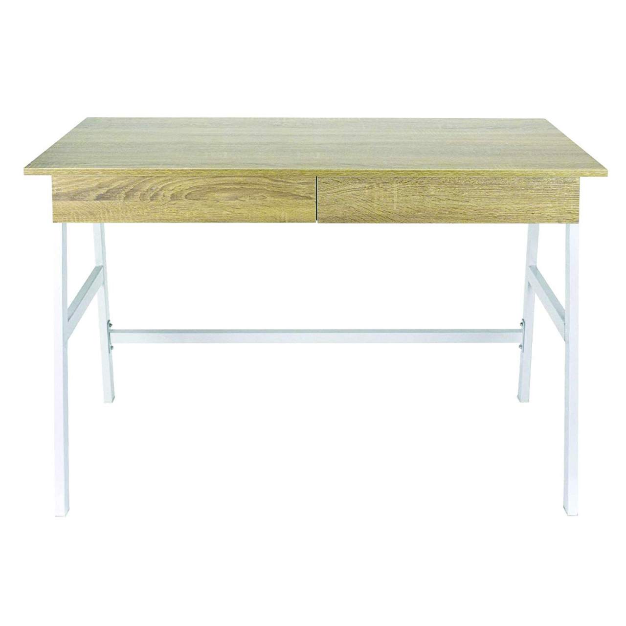 Desk With 2 Drawers In Light Oak Woltu Eu