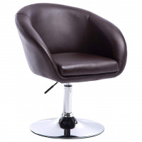 Bar chair stepless height adjustment, chromed steel, imitation leather