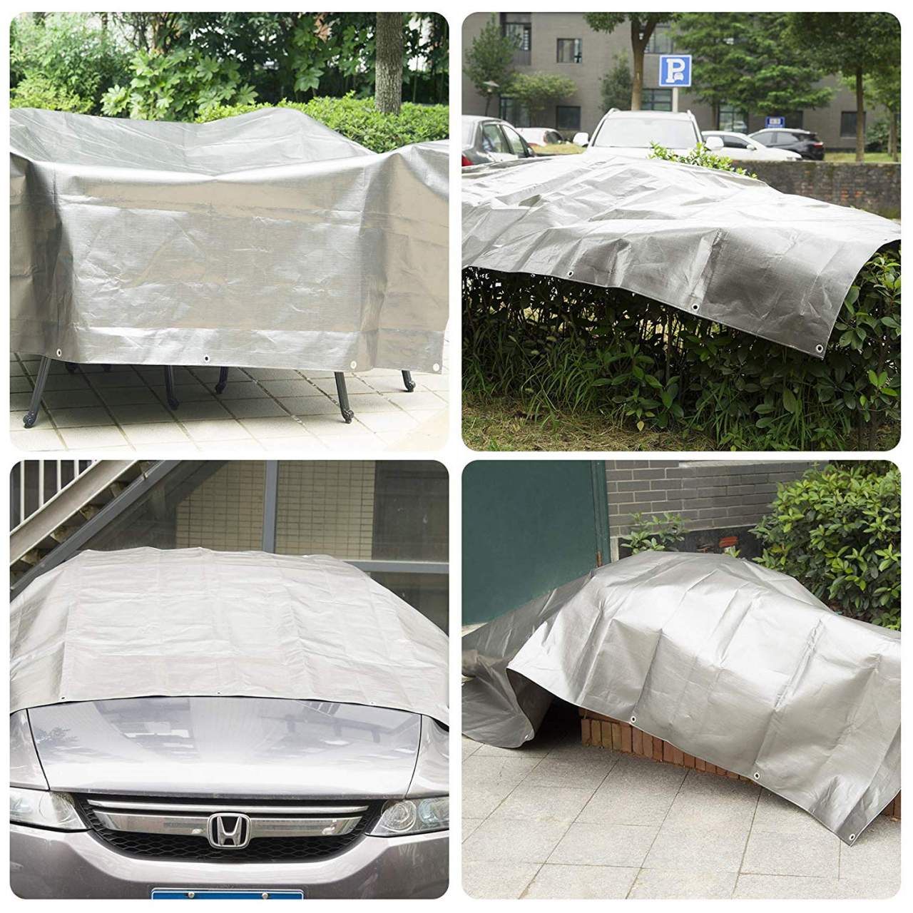 Roof Cover and Much More High Quality Made in Europe Durable Tarpaulin Waterproof with Eyelets for Covering Garden Furniture 150G / Metre Squared Heavy Duty Tarp White Camping 2x3 
