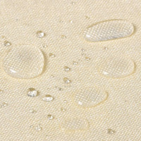 Linen-look tablecloth round champagne