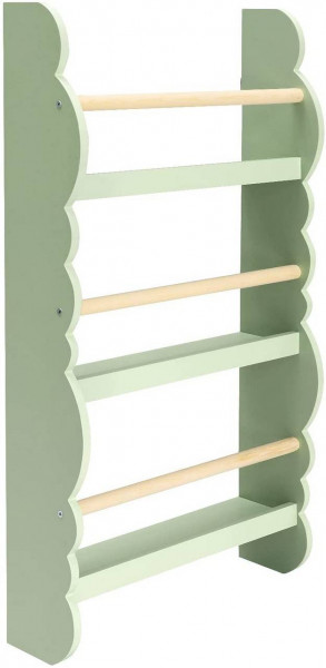 Kinder Bücherregal Wandregal aus Kiefernholz E1 MDF mit 4 Ablagen,Grün
