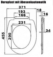 Toilet seat with automatic lowering heart key