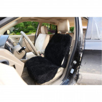 Coprisedile Singolo Anteriore per Auto Universali Seat Cover Protezione per Sedile della Macchina in Pelliccia di Agnello Nero