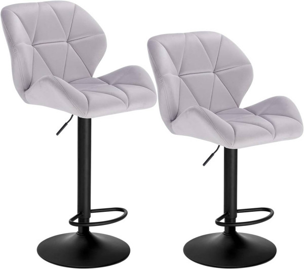WOLTU bar stool designer stool with backrest, height adjustable, rotating, velvet