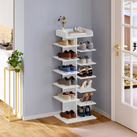 Schuhregal mit 12 Ebenen, weißer Schuhschrank platzsparendes Schuhorganizier für Schuhaufbewahrung