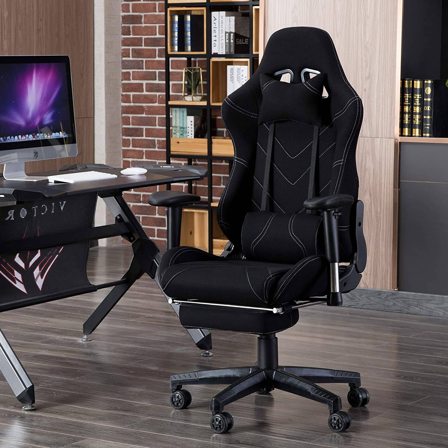 Chaise Gaming Fauteuil Gaming avec Repose-tête et Repose-Pieds