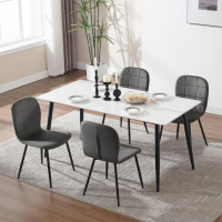 Klihome dining chairs set of 4, kitchen chairs ergonomic, velvet metal legs