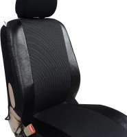 Auto Sitzbezüge universal Größe, 1+2 Sitzbezug Schonbezüge aus Kunstleder schwarz