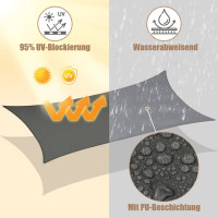 WOLTU zonnescherm, zonwering, gemaakt van PES, 200 g/m² polyester, 95% UV-bescherming, donkergrijs