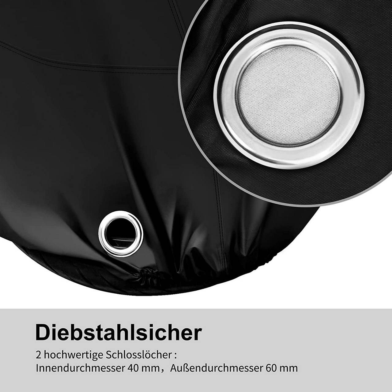 210D Oxford Stoff Motorrad Elektroauto Regenschutz Staubdichte Abdeckung,  Größe: XL (Schwarz Silber)