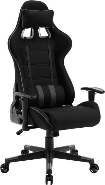 Gaming Stuhl, Bürostuhl ergonomisch, 150 kg belastbar, Drehsessel, Mesh-Gewebe grau