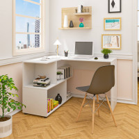Corner desk with Shelves White