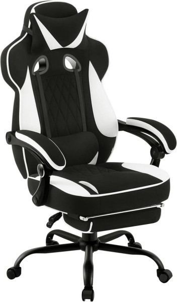 WOLTU Gaming Chair with Pocket Spring Cushion, Ergonomic, Footrest, Mesh Fabric