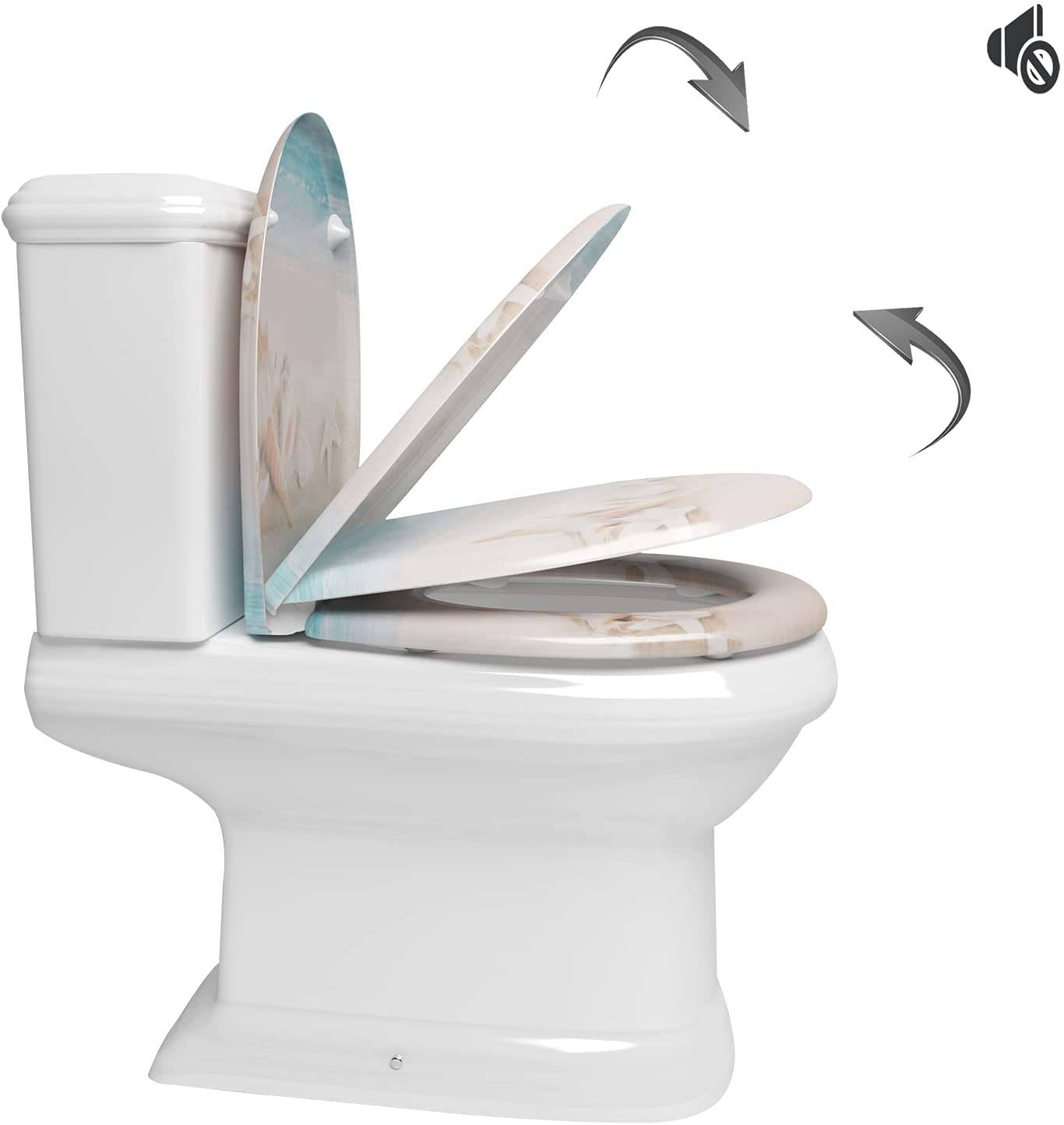 WOLTU WS2586 Abattant WC plastique,Couvercle de WC softclose,Siège de  toilette Fast Fix/fixation,Anti-bactérien,Blanc : : Bricolage
