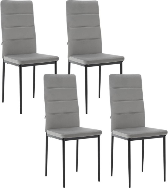 WOLTU Esszimmerstühle 4er Set, mit hoher Rückenlehne Metallbeinen, Samt
