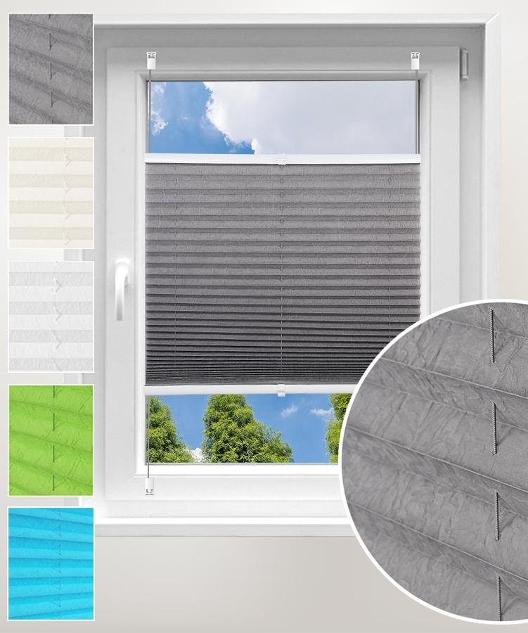 Window & Door Folding Blind Klemmfix Pleated-Blind without drilling Privacy Blinds 