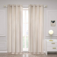 Blackout curtain with eyelets in many colors, (2 piece)
