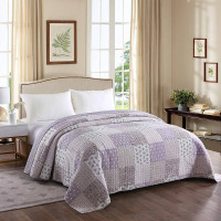 Bedspread Quilted Patchwork Bed Throw Blanket Lightweight Comforter Coverlet 