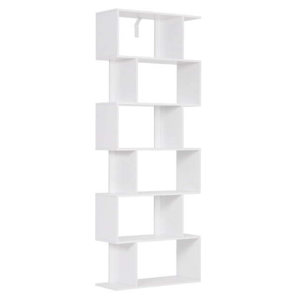 Boekenkast 6 niveaus, vrijstaande plank voor display, vrijstaande plank, 60x160x23,5 cm