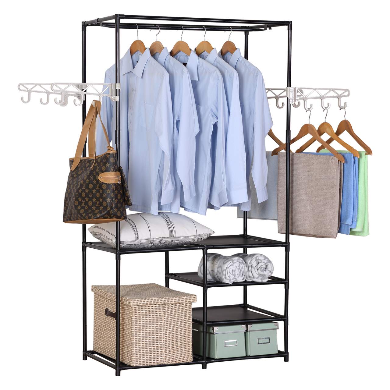 Heavy Duty Clothes Rail Rack Hanging Garment Display Stand Shelf Shoe Storage