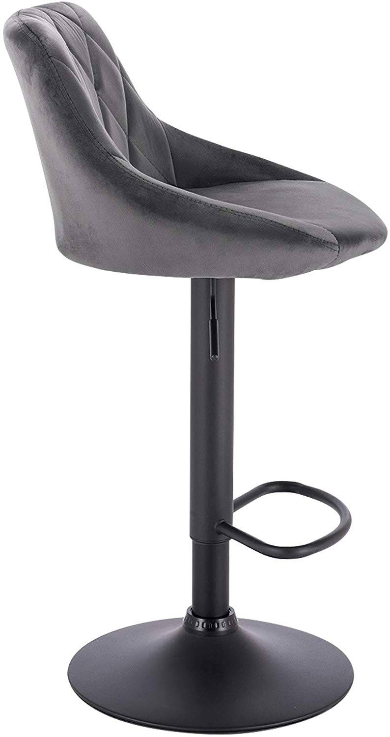 WOLTU Breakfast Kitchen Counter Bar Stool Chair Linen Seat Adjustable Barstool Dark Grey Dressing Stool 