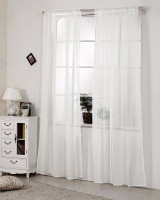 2 pieces of curtains transparent with curling tape stores voile