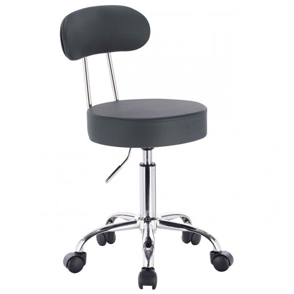 Faux Leather Gas Lift Swivel Chair, Swivel Working Chair with Back for Office, Gas Strut Adjustable 47-59x35x35cm