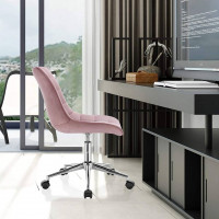 Work Stool, Office Chair, Desk Chair, Roll Stool Swivel, Height Adjustable, Velvet