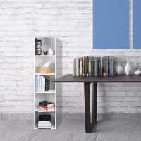 Bookshelf with 5 compartments free-standing shelf made of engineered wood