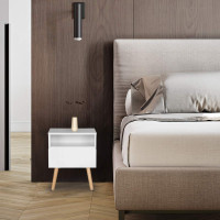 Bedside Table with 1 Drawer Side Table Nightstand Bedroom Bedside Unit Cabinet 40x33.5x50cm
