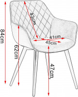 4er-Set Esszimmerstühle mit Armlehen Stoffbezug Modell Kevin,anthrazit