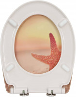WC Sitz mit Absenkautomatik aus Duroplast O-Form Sonnenuntergang Seestern