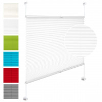 Pleated Blinds Polyester No Drilling Easy for Window or Door Frosted Glass Pattern White